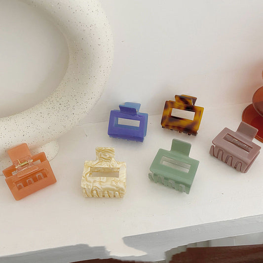 Hair Barrette Clamp Multicolor Acrylic Hollow Square Ponytail Grab Girls Hair Clip Hair Styling Accessories