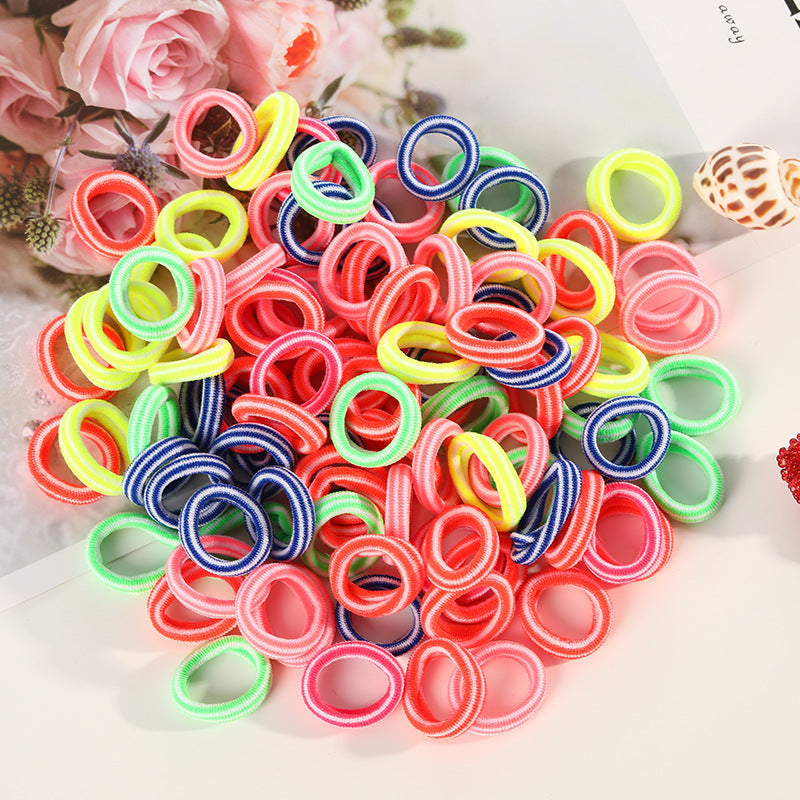 100 Small Towel Ring Bags Korean Candy Color High Elasticity Hair Accessories Head Rope 2Cm