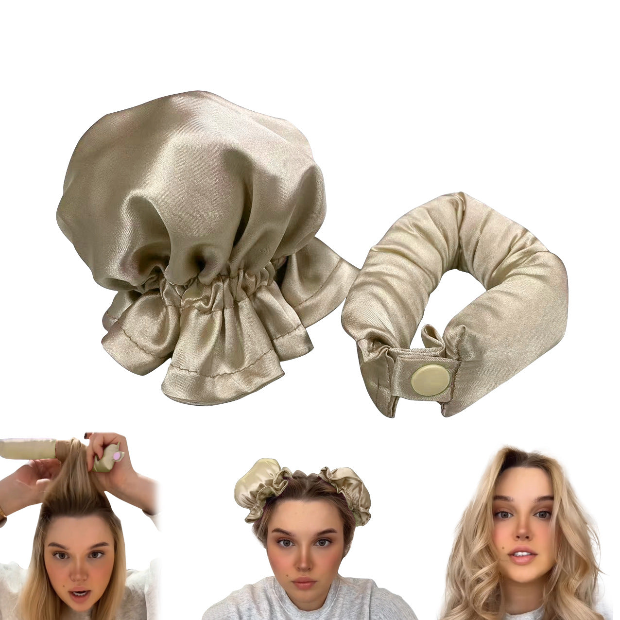 New Heatless Curl Stick With Cloth Cover Cute Ball Head Hair Curler He