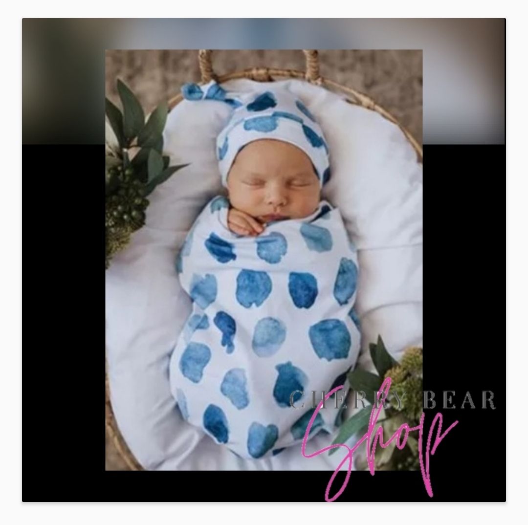 New Born Baby Swaddle and Sleepy Hat
